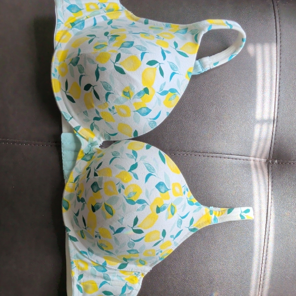 Cacique White Bra with Mint Accents